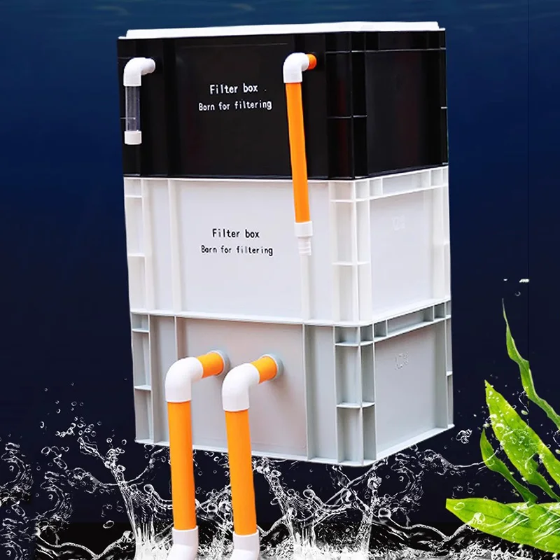 Fish Tank Filter Aquarium - กล่องกรองน้ำสำหรับตู้ปลา กล่องกรองภายนอกสำหรับตู้ปลา กล่องกรองน้ำสำหรับบ่อปลา ระบบกรองน้ำขนาดใหญ่สำหรับบ่อปลาในบ้าน