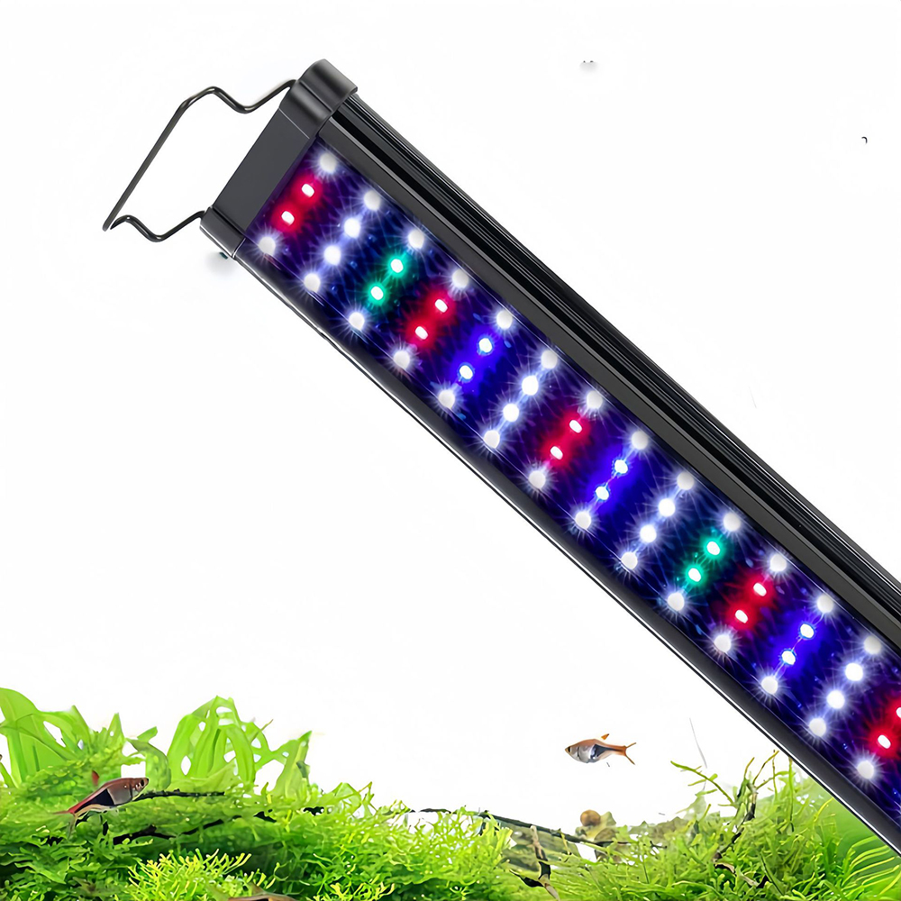 Aquarium Fish Elevator - โคมไฟตู้ปลาความสว่างสูง สำหรับพืชน้ำ แบบบางพิเศษ แสงเต็มสเปกตรัม พร้อมขายึดสำหรับตู้ปลา ใช้สำหรับตกแต่งภูมิทัศน์และให้แสงสว่าง