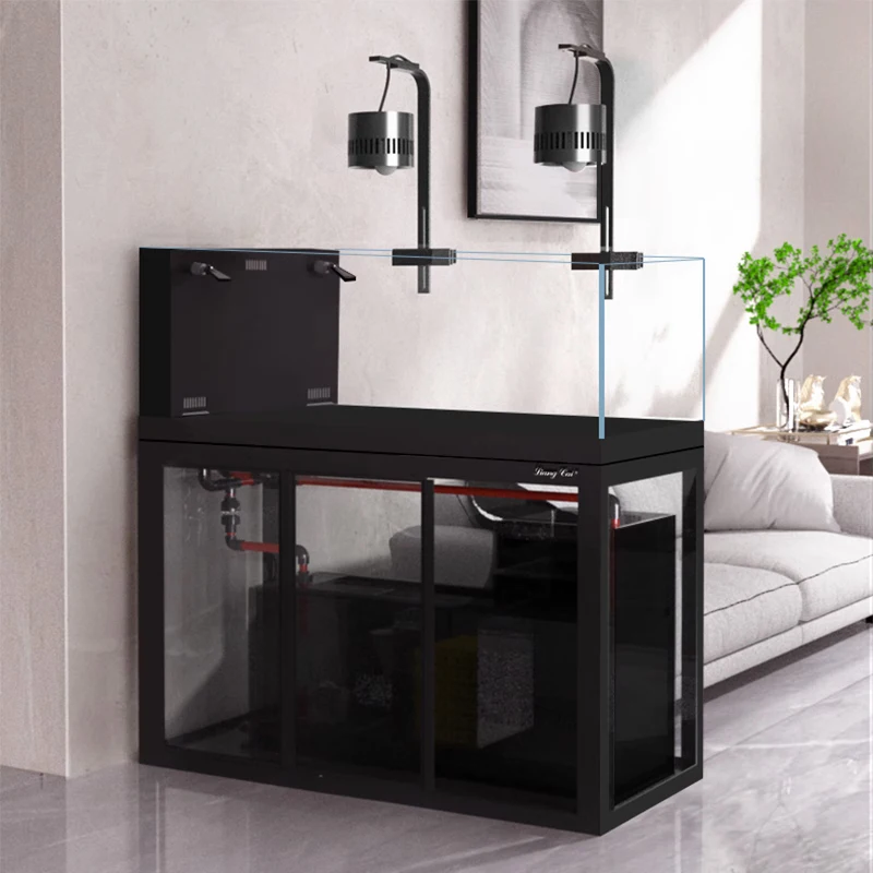 Aquarium Fish Electric - ตู้ปลาทะเลแบบไร้ขอบสำหรับใช้ในบ้าน ขนาดใหญ่ ดูแลง่าย พร้อมอุปกรณ์เสริม