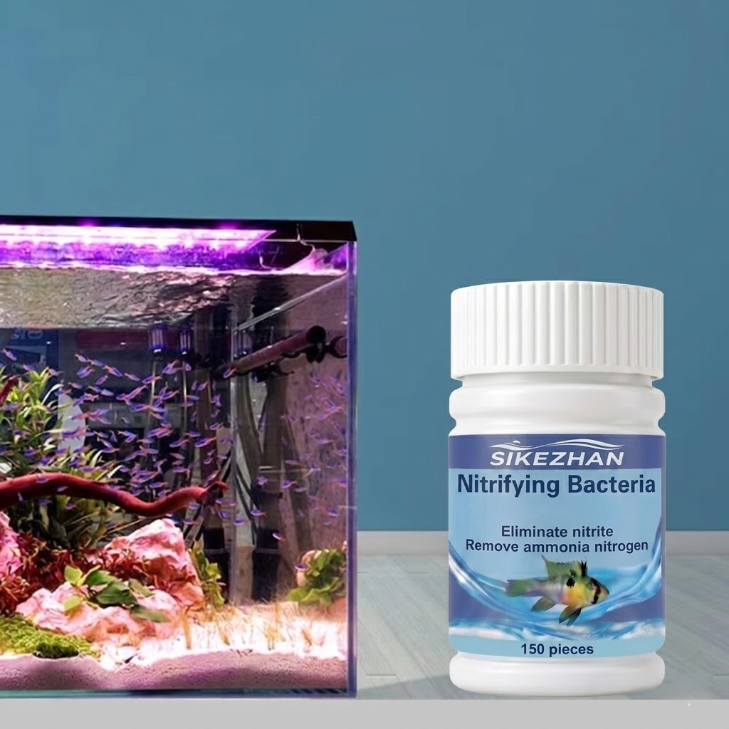 Fish Tank Filter Aquarium - SIKEZHAN แบคทีเรียไนตริฟายอิ้งสำหรับกรองชีวภาพในตู้ปลา 150 เม็ด กำจัดแอมโมเนียและไนไตรต์อย่างรวดเร็ว ช่วยให้น้ำใสขึ้นสำหรับตู้ปลา