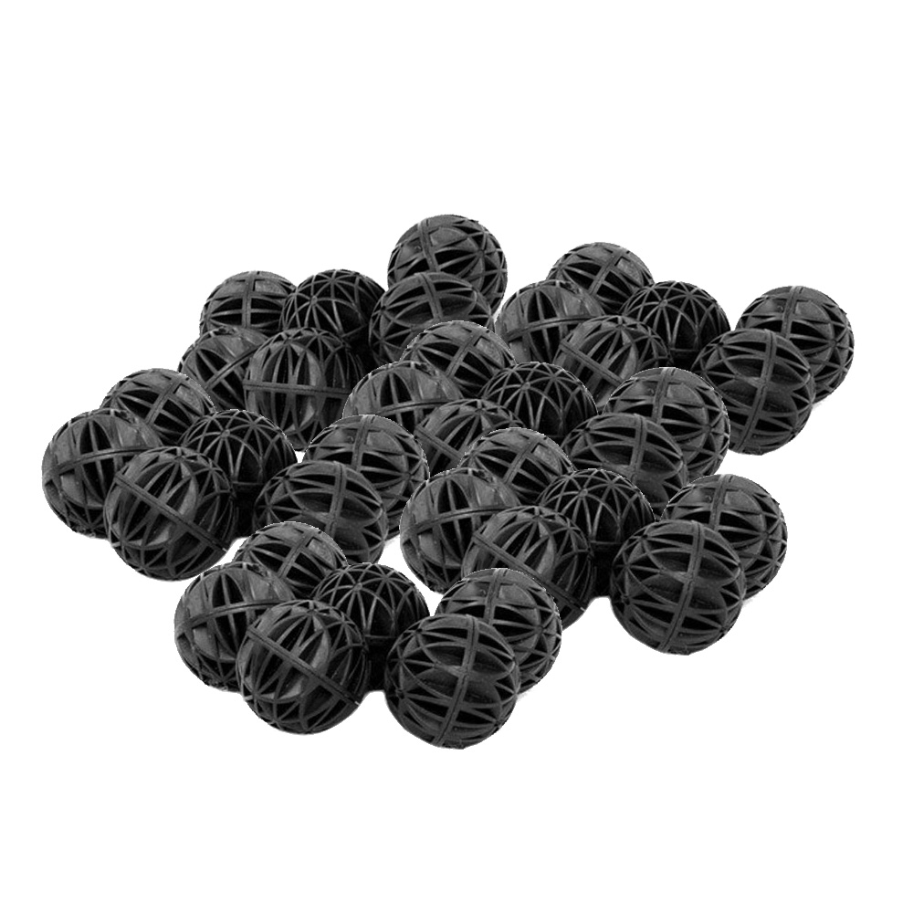 Fish Tank Filter Aquarium - ถังลูกชีวภาพชีวภาพขนาด18มม. 100ชิ้นถังนาโนสำหรับตู้ปลาตู้ปลาแบบเปียก/แห้งเครื่องกรองเครื่องกรองแบบกระป๋องสีดำ