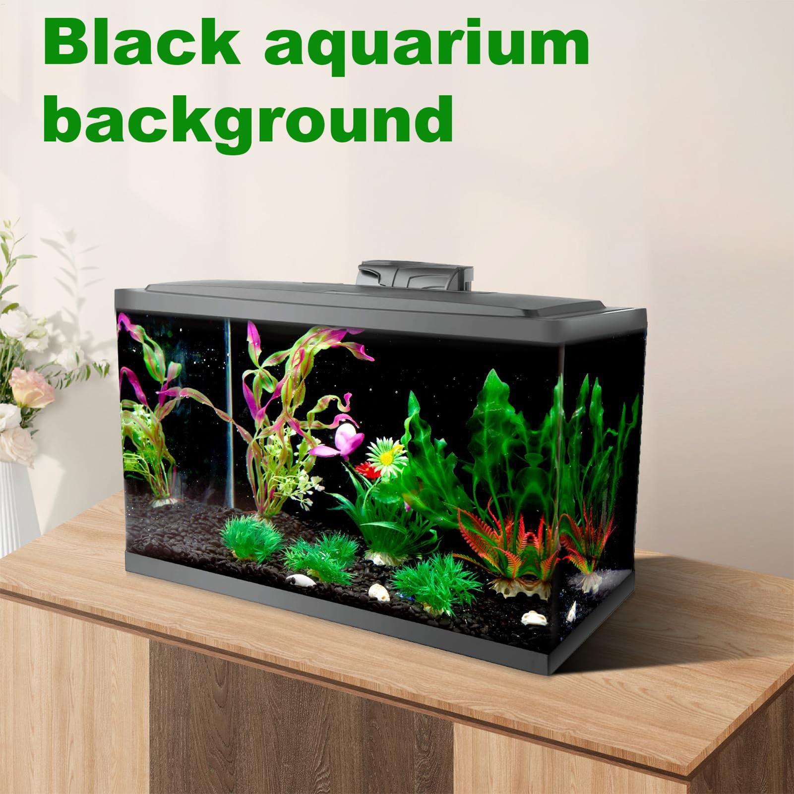 Aquarium Fish Elevator - ฉากหลังตู้ปลาแบบติดด้วยไฟฟ้าสถิต สีดำ โปสเตอร์ตกแต่งตู้ปลา ฉากหลังตู้ปลา เพิ่มความสวยงามให้ตู้ปลา