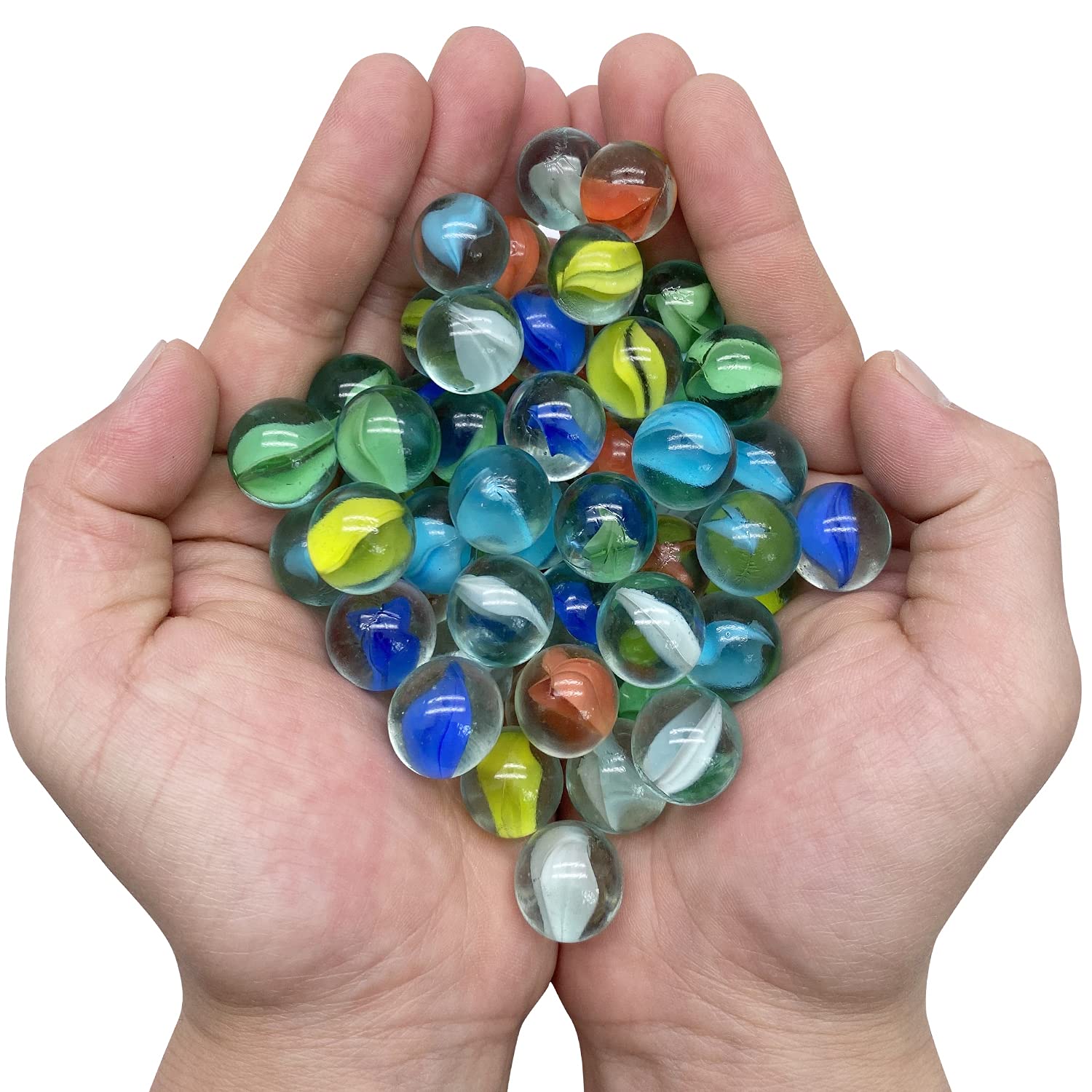 10/50PCS 25/14 มม.แก้วที่มีสีส - Aquarium Fish Games บทวิจารณ์และราคา