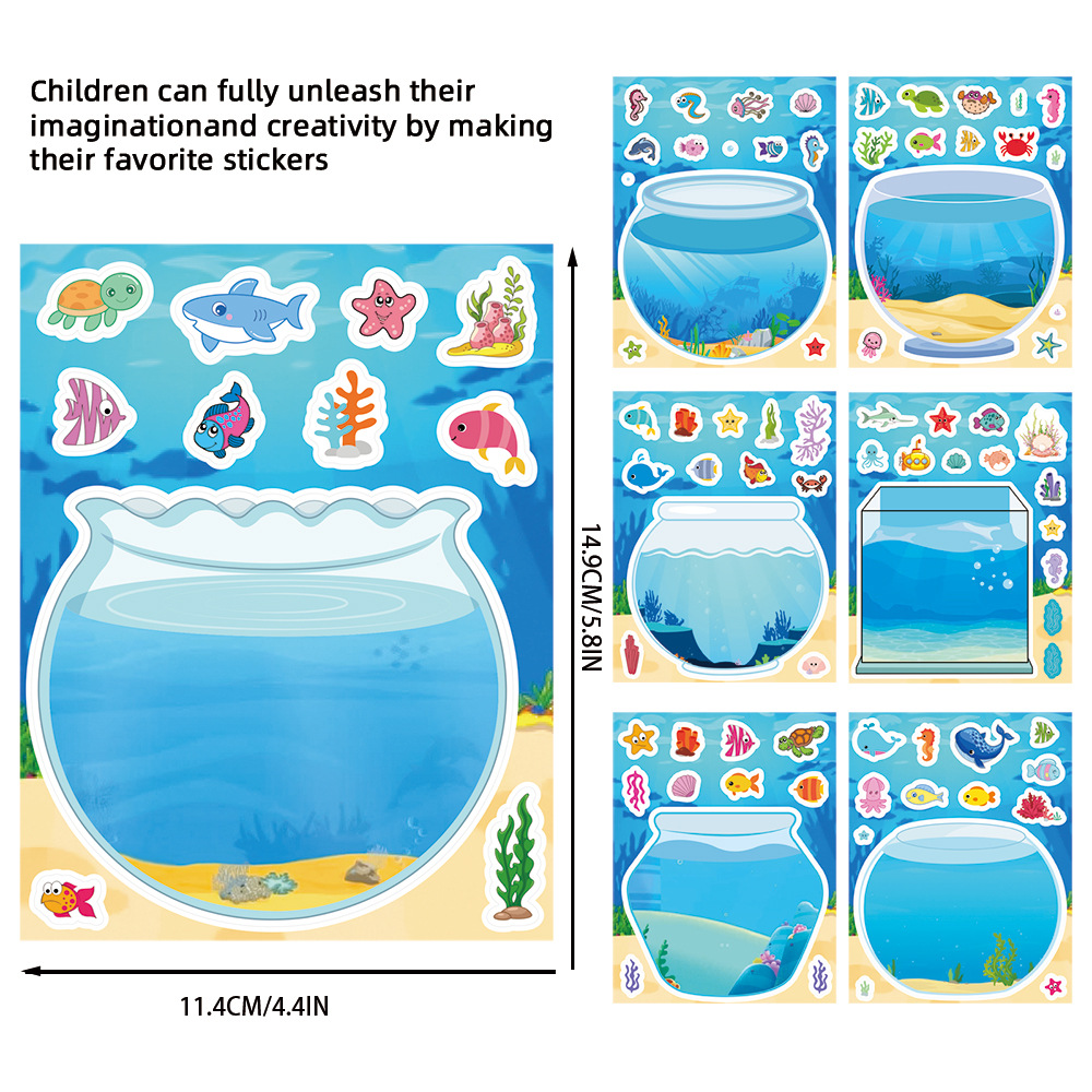8/16 แผ่นสติกเกอร์จิ๊กซอว์รูปก - Aquarium Fish Games บทวิจารณ์และราคา
