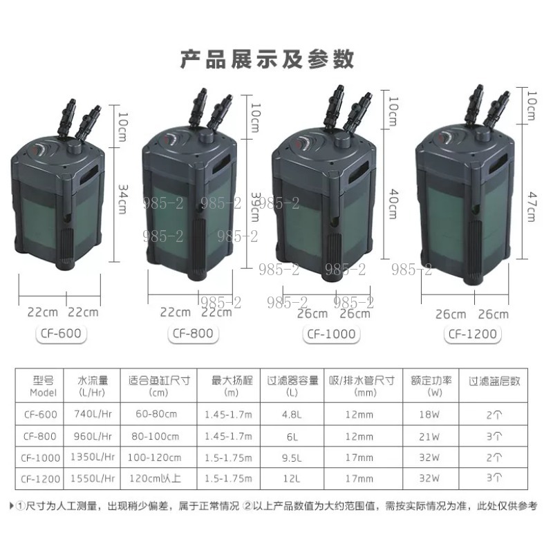กรองนอกตู้ปลาแบบเงียบพิเศษ CF1 - Fish Tank Filter Aquarium บทวิจารณ์และราคา