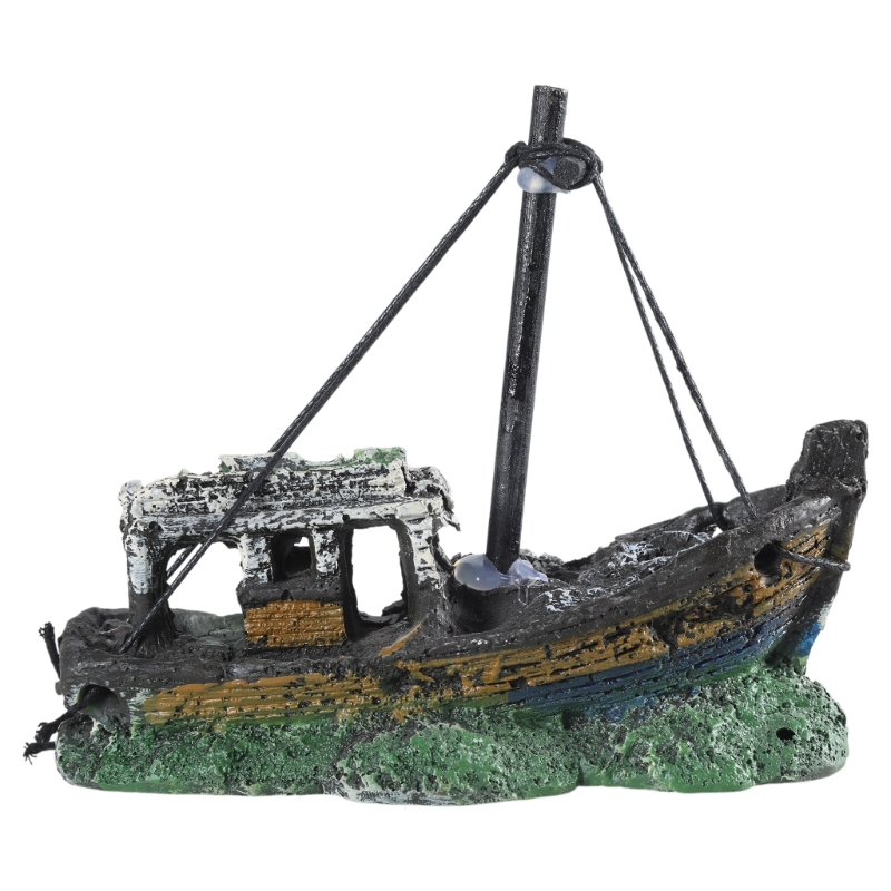 Aquarium Sunken เรือตกแต่งเรซิ - Aquarium Fish Games บทวิจารณ์และราคา