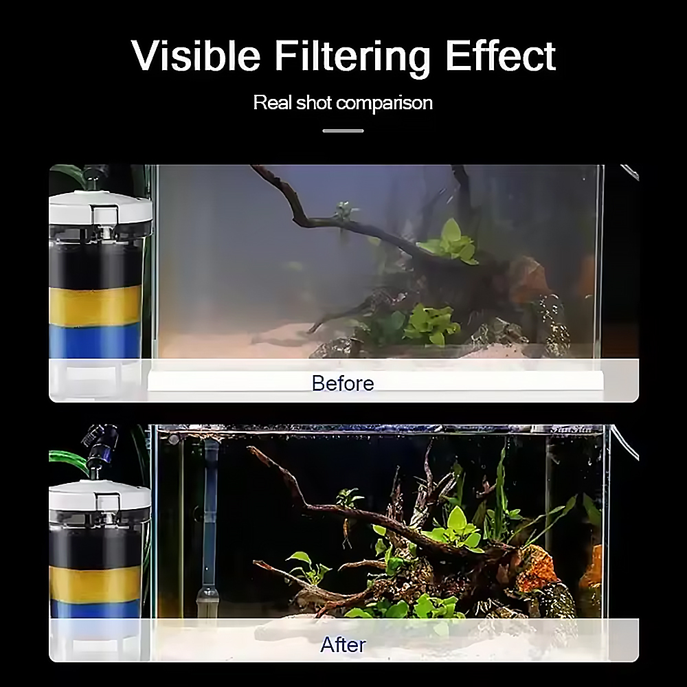 เครื่องกรองน้ำแบบถังกรองภายนอก - Fish Tank Filter Aquarium บทวิจารณ์และราคา